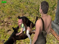 Bodacious teen engages in beastiality sex with multiple animals and gets double penetrated